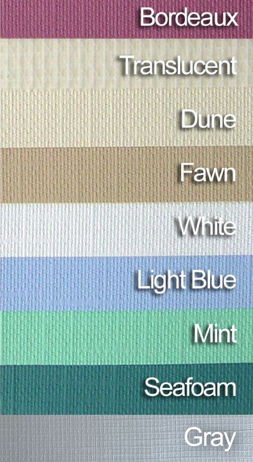 Muestrario de 9 colores de cortina antibacterial